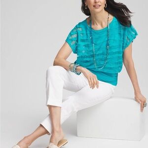 CHICO’S $80 Banded Bottom Top